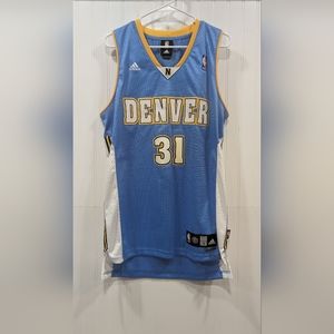 NENE VINTAGE DENVER NUGGETS #31 STITCHED ADIDAS MEN'S SMALL +2 LENGTH